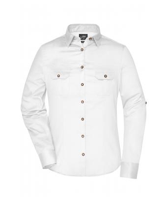 Donna Ladies' Traditional Shirt Plain White 8488